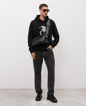 Alexander McQueen Black Skull print hoodie 862290QTAEL