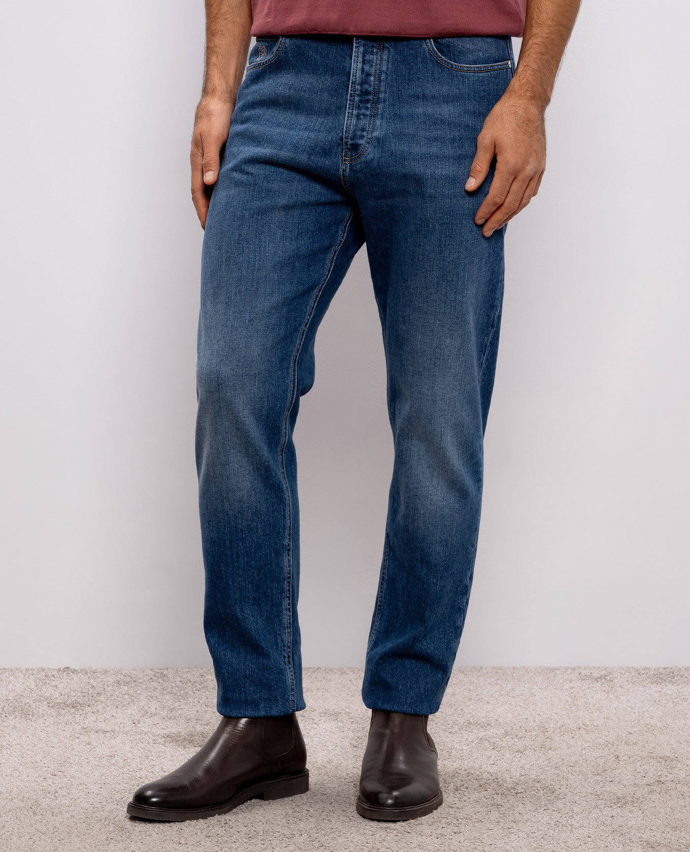 Blue jeans with logo Brunello Cucinelli 3