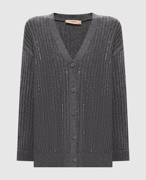 Twinset Gray cardigan with wool 262TT3153