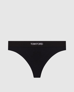 Tom Ford Black logo pattern thong panties KNJ009JEX011