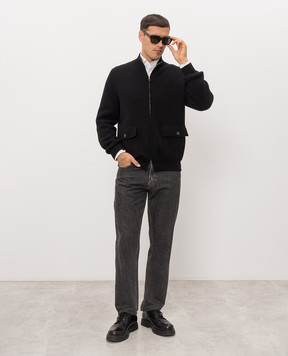 Cashmere&Whiskey Black cardigan with wool and cashmere MU10841312543R