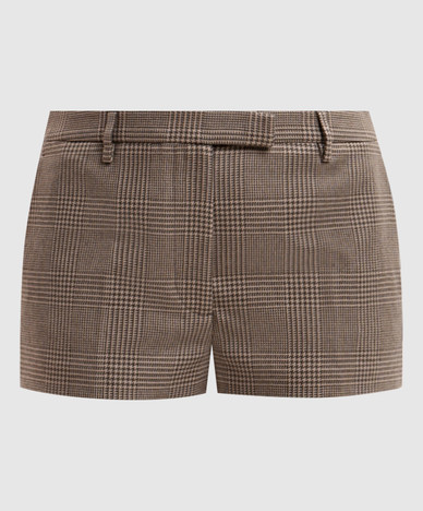 Patterned wool shorts