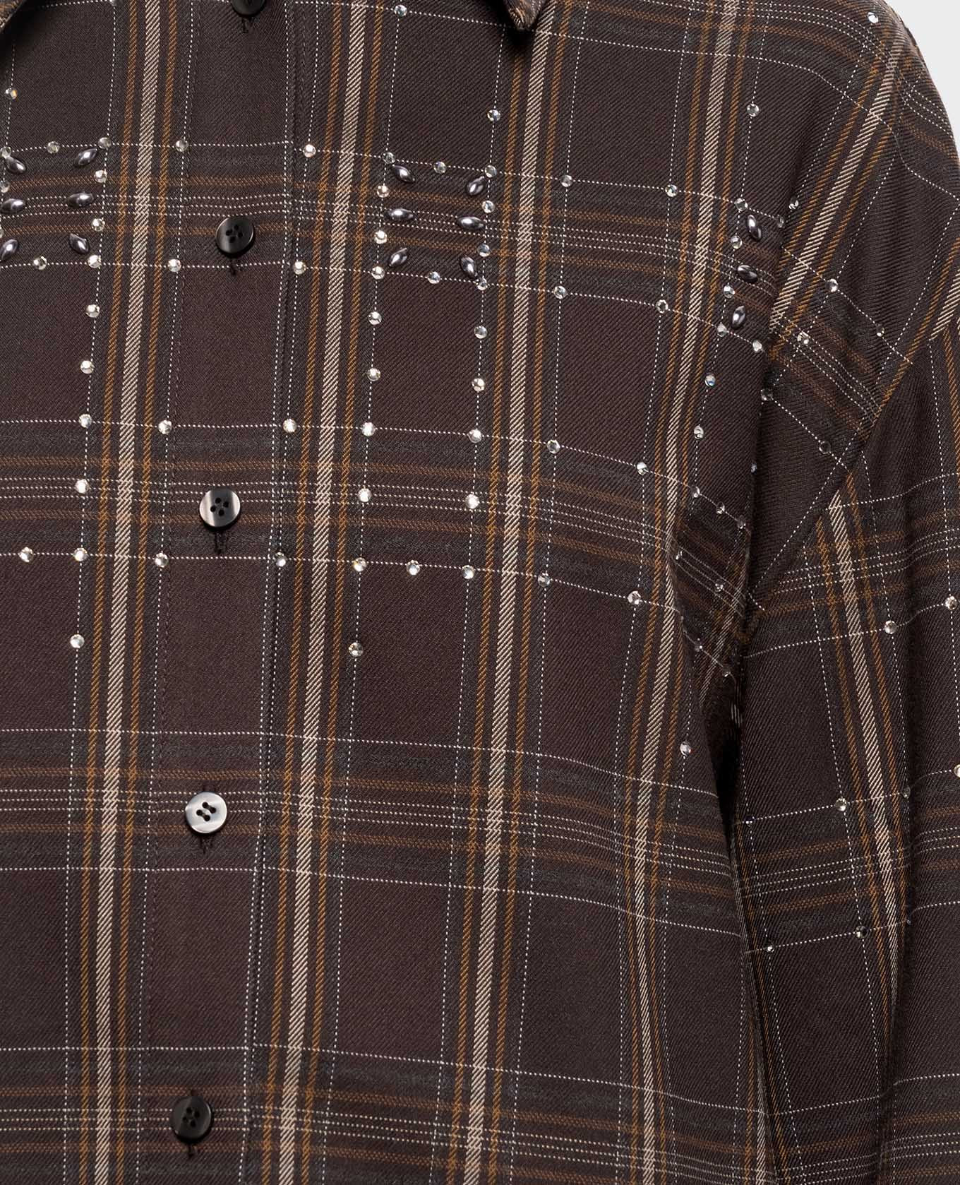 Brown checkered shirt Twinset 5