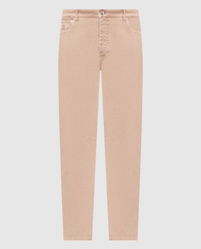 Brunello Cucinelli Beige jeans with embroidered emblem M277PX1290