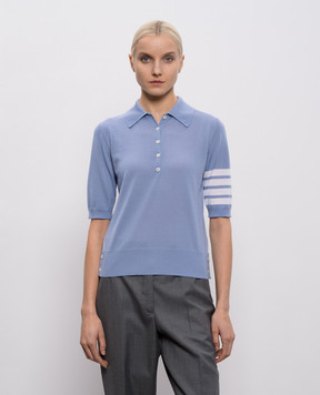Thom Browne Blue wool polo shirt FKP053AY1014