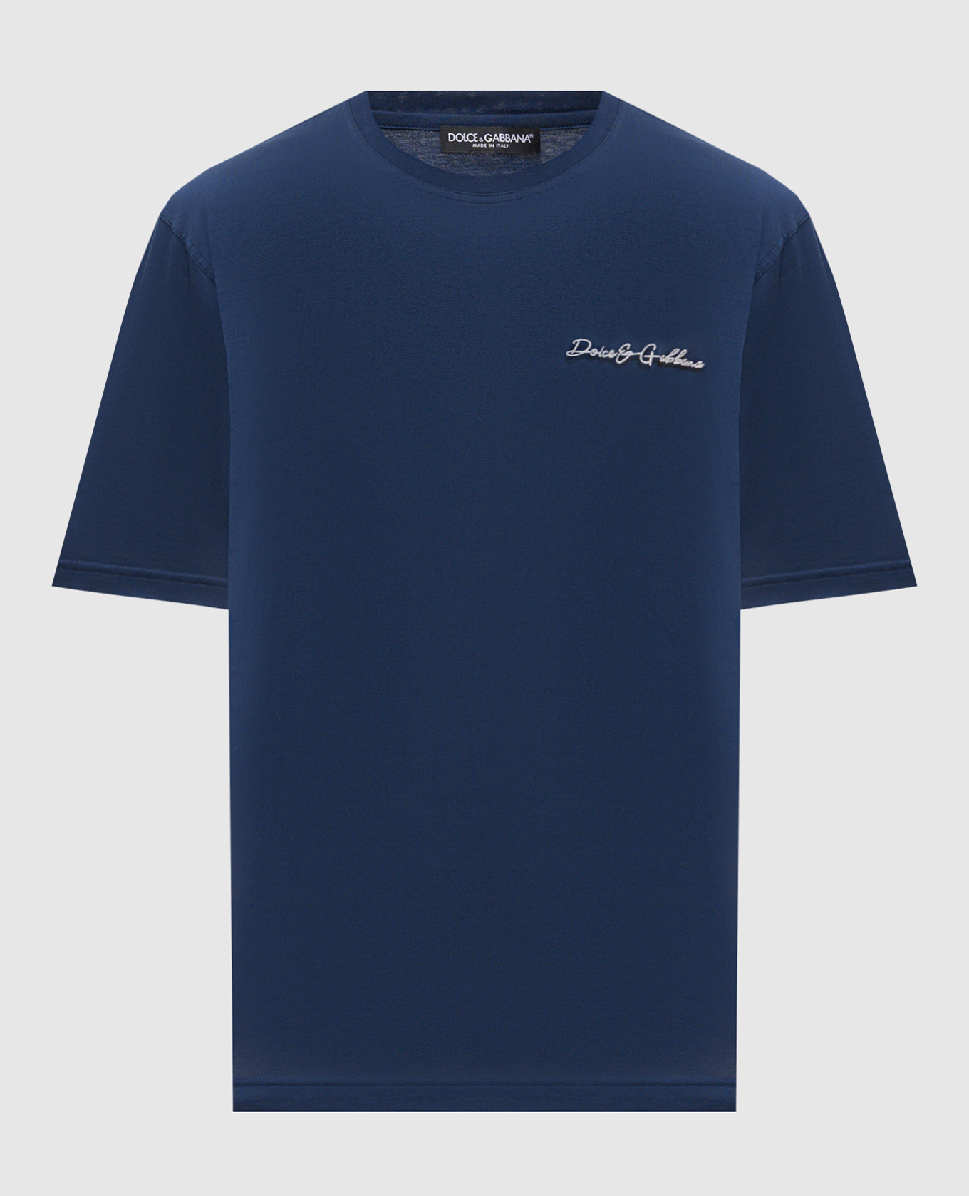 Blue T-shirt with embroidered logo
