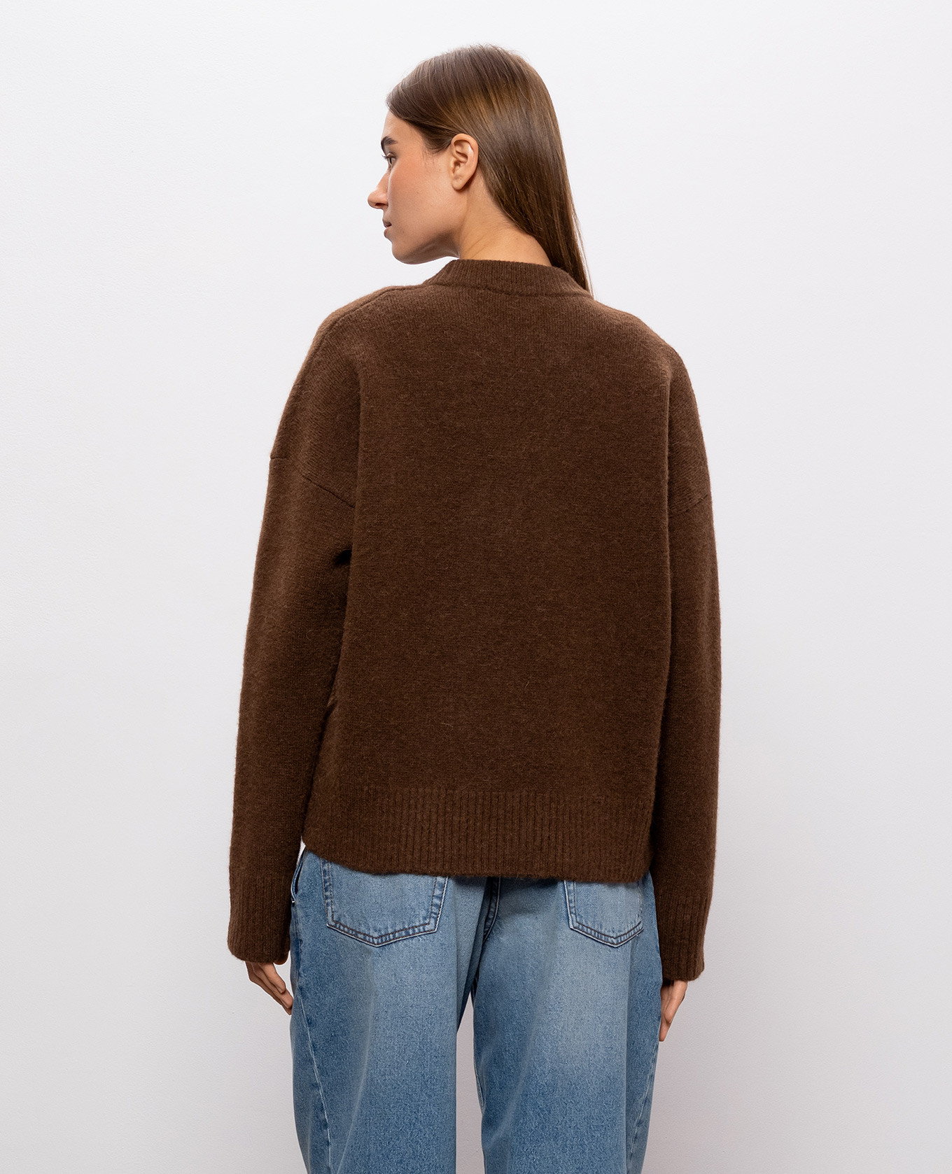 Brown alpaca wool sweater Ami Paris 4