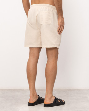 Brunello Cucinelli Yellow swim shorts with embroidered logo MR847043P