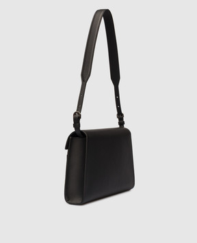 Savette Symmetry black leather trapeze bag H03426