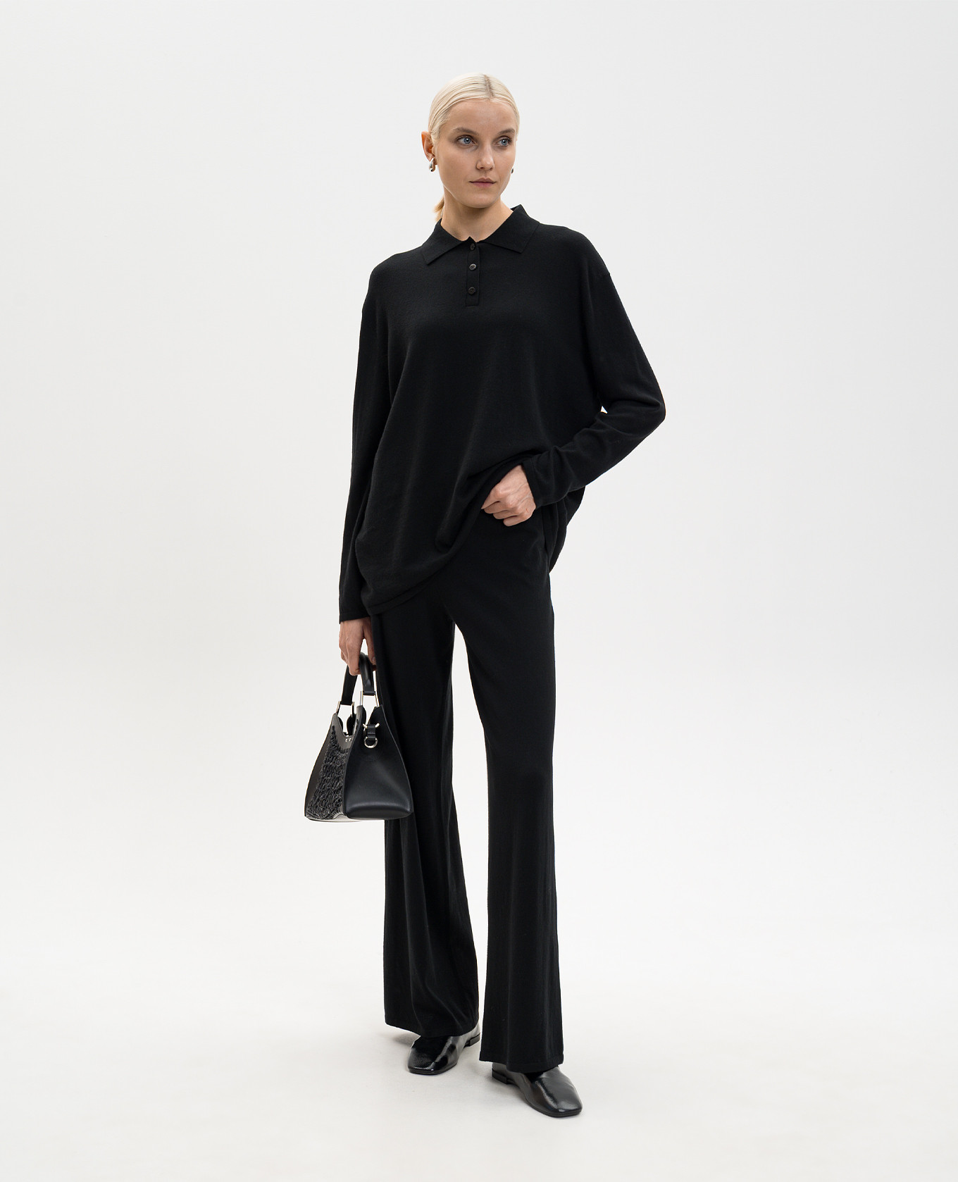 

Caisa black cashmere polo LISA YANG