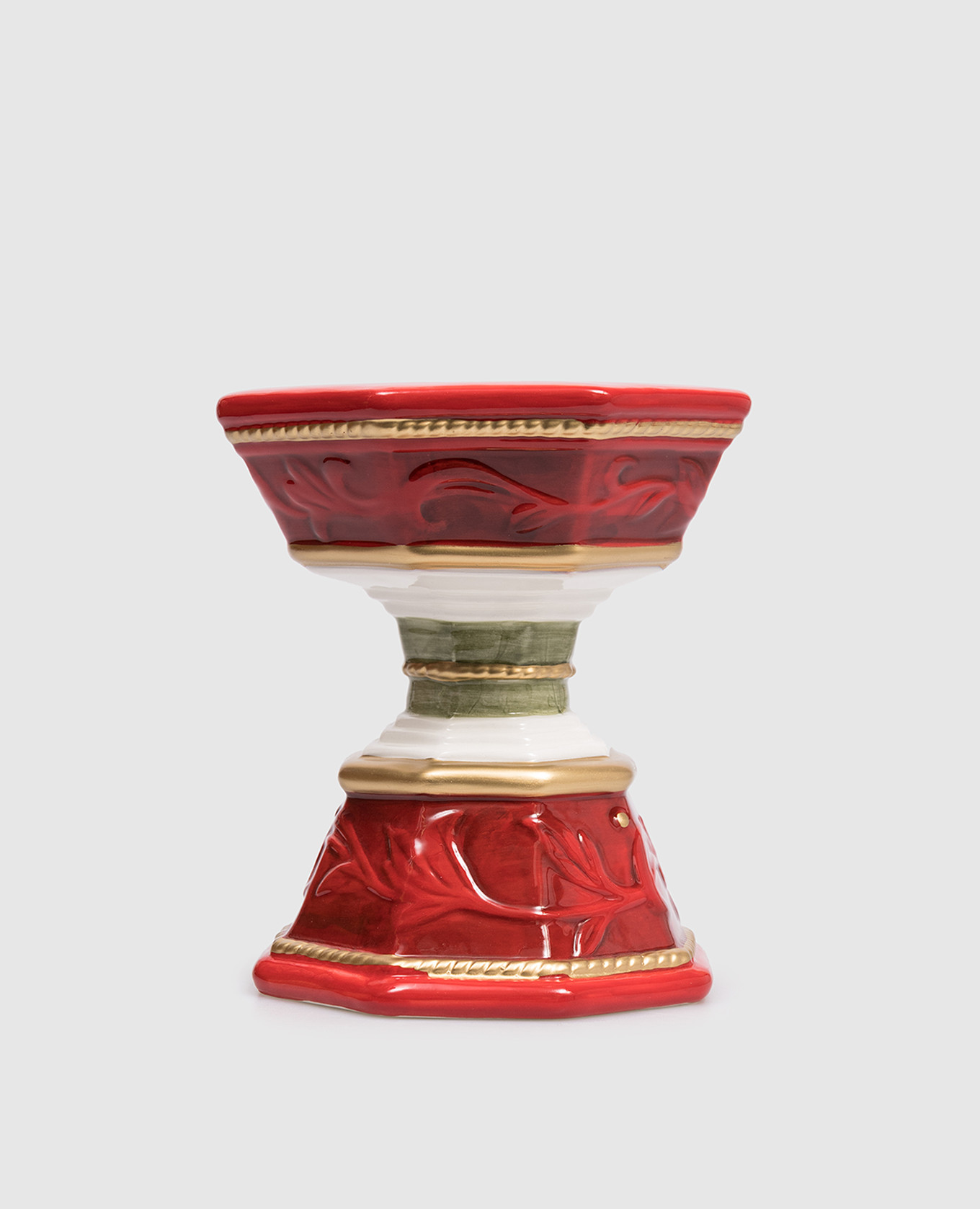 

Red ceramic candlestick Fitz&Floyd