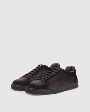 Doucal's Black suede sneakers with a worn effect DU3552SPENUF260