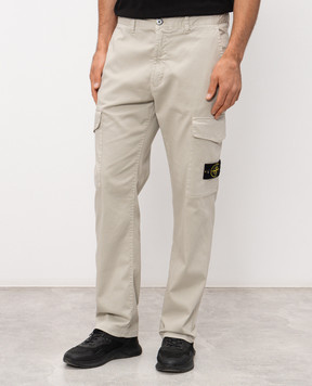 Stone Island Gray cargo pants with patch L1S153100023S0012