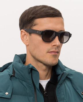 Stefano Ricci Black Safari sunglasses with crocodile leather SG005UCS