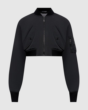 Balenciaga Black cropped bomber jacket A0029MTTO29