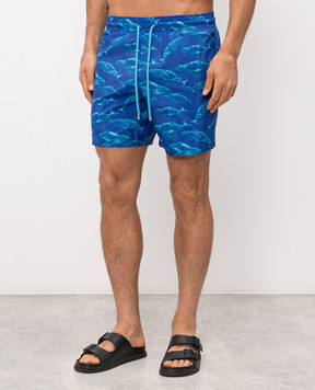 Vilebrequin Sparkling Whales Blue Swim Shorts MAHEJ308