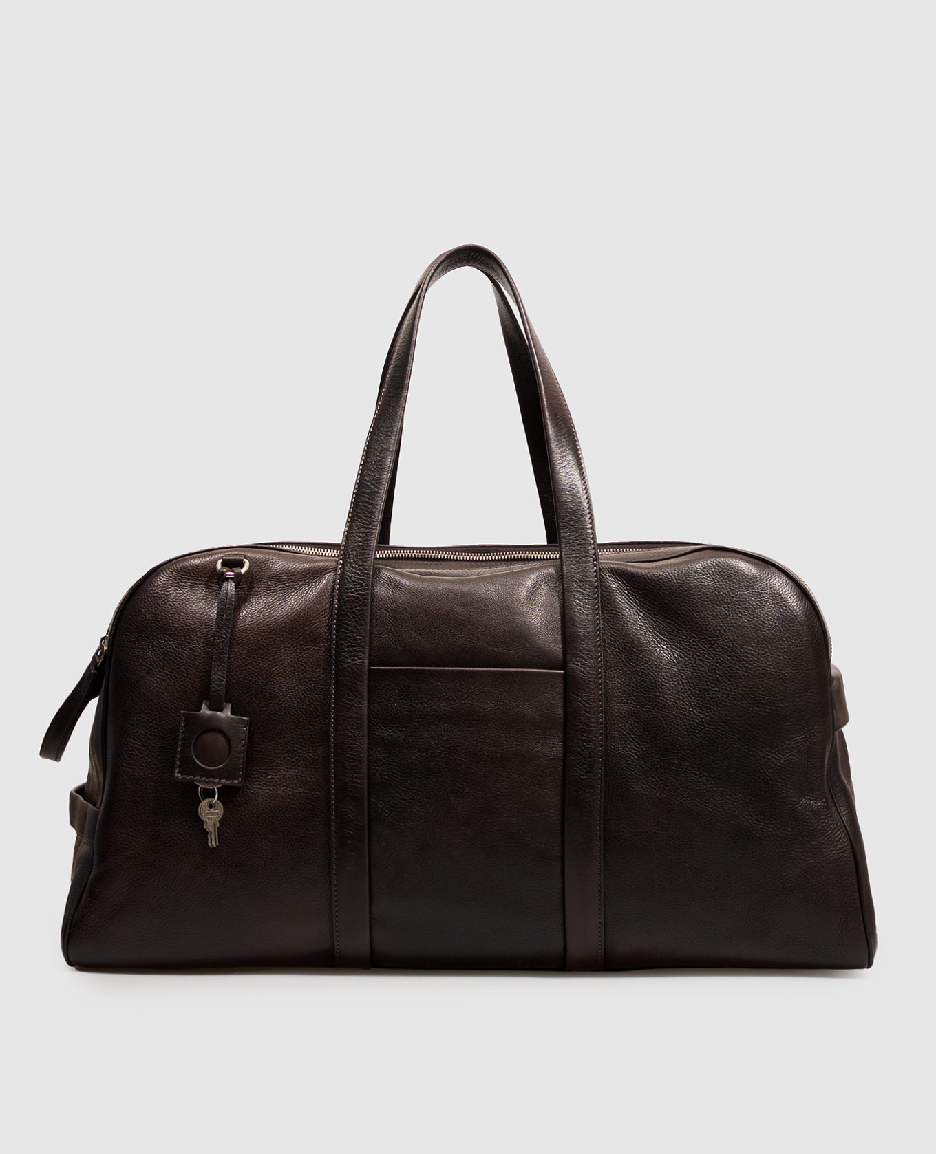 Brown leather travel bag