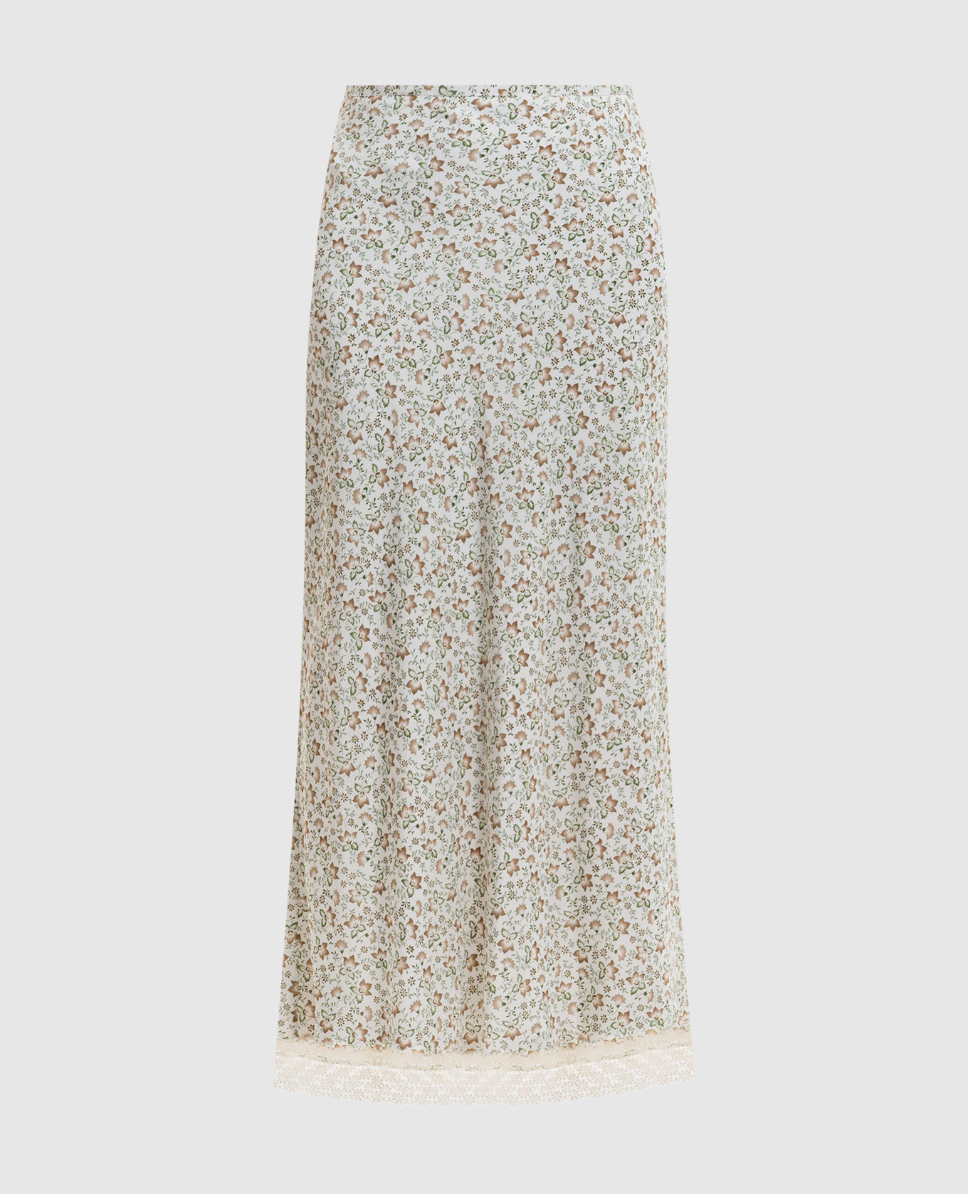 

White floral print silk midi skirt Ermanno Scervino