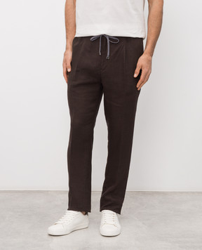 Cashmere&Whiskey Brown linen pants 0255600638