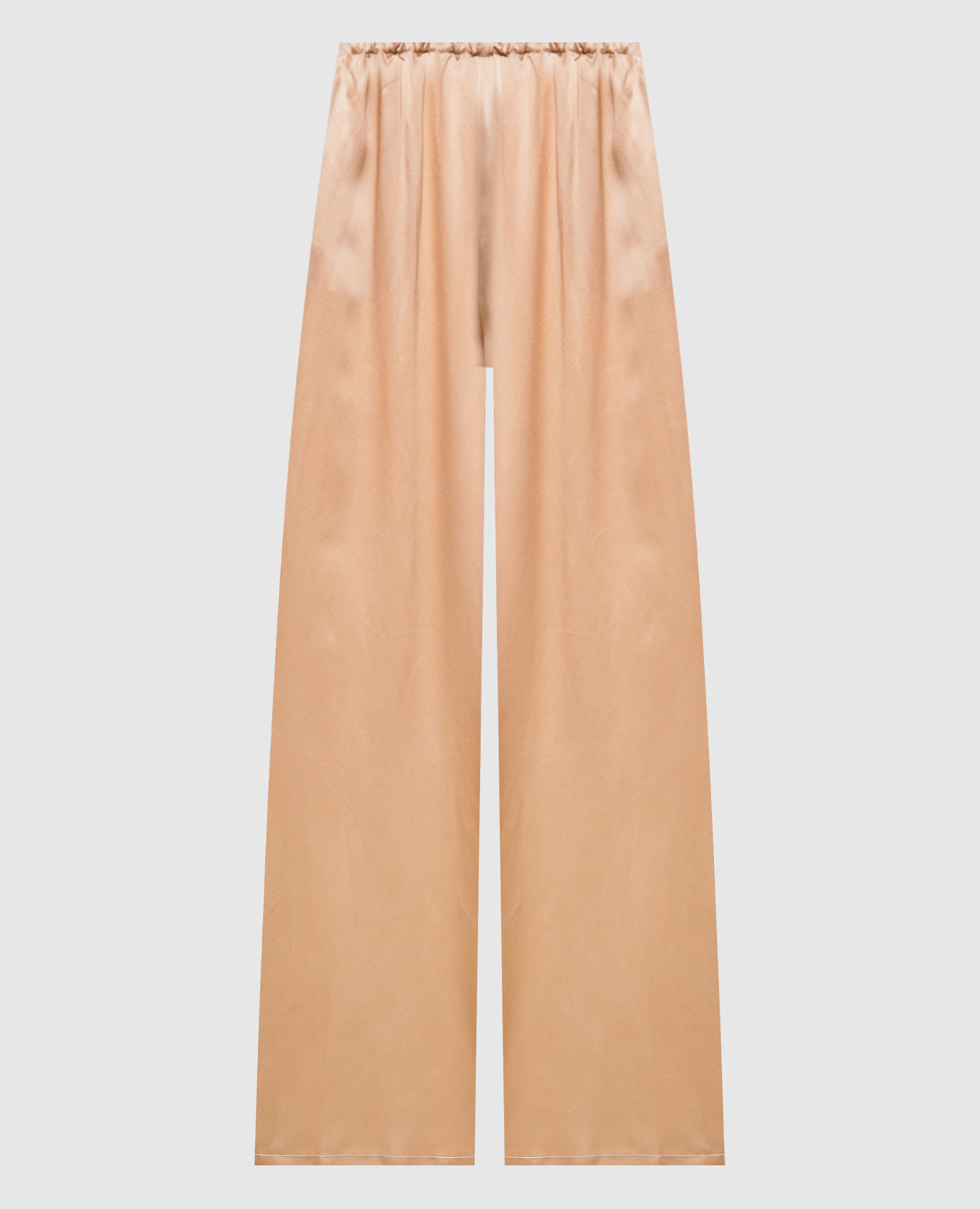 Beige silk pants