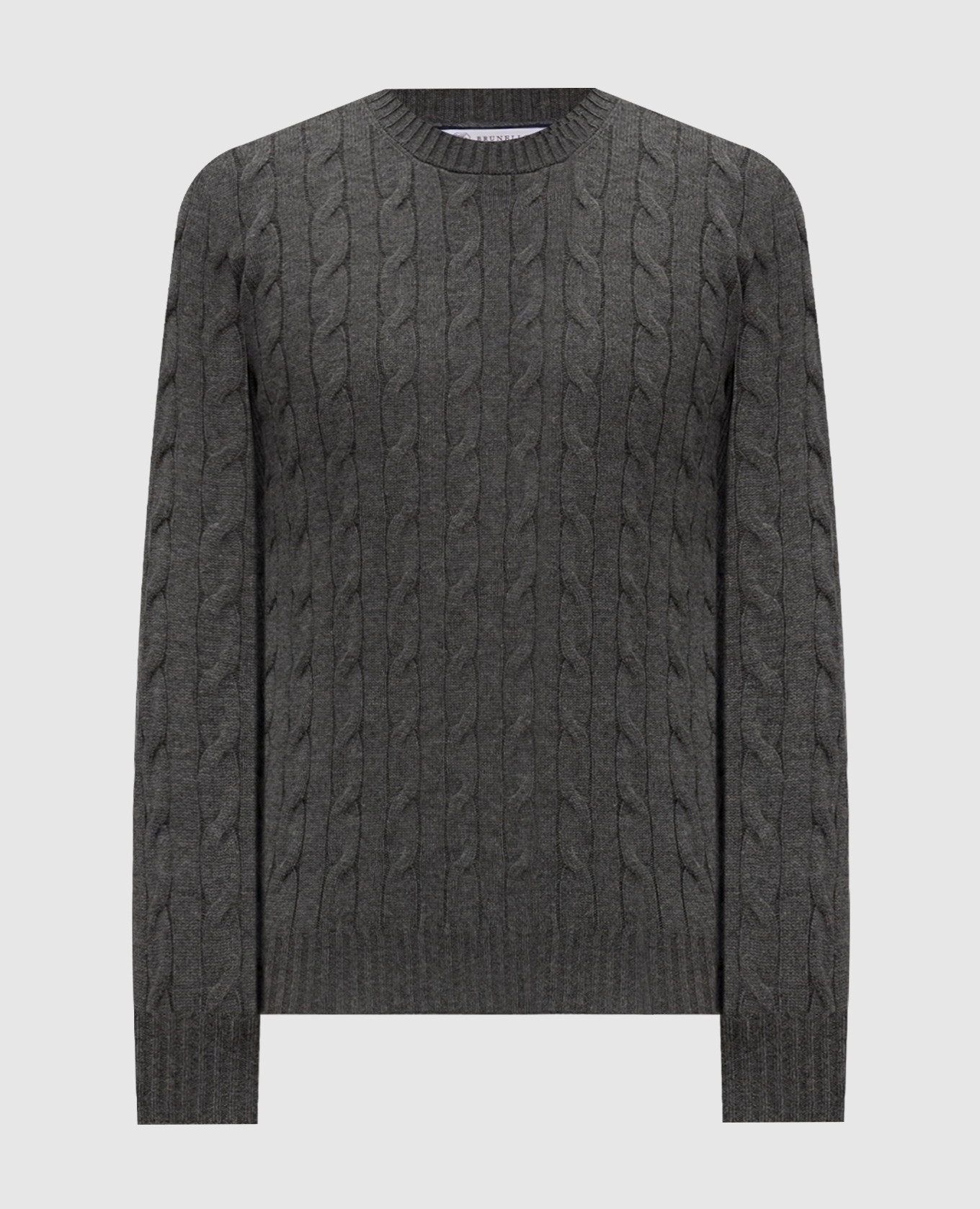 Gray cashmere sweater with a pattern