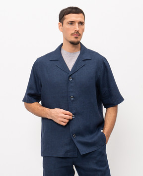 CAPOBIANCO Blue linen shirt 20M351LL00