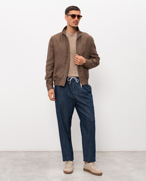 Cashmere&Whiskey Beige linen and silk T-shirt M54268085