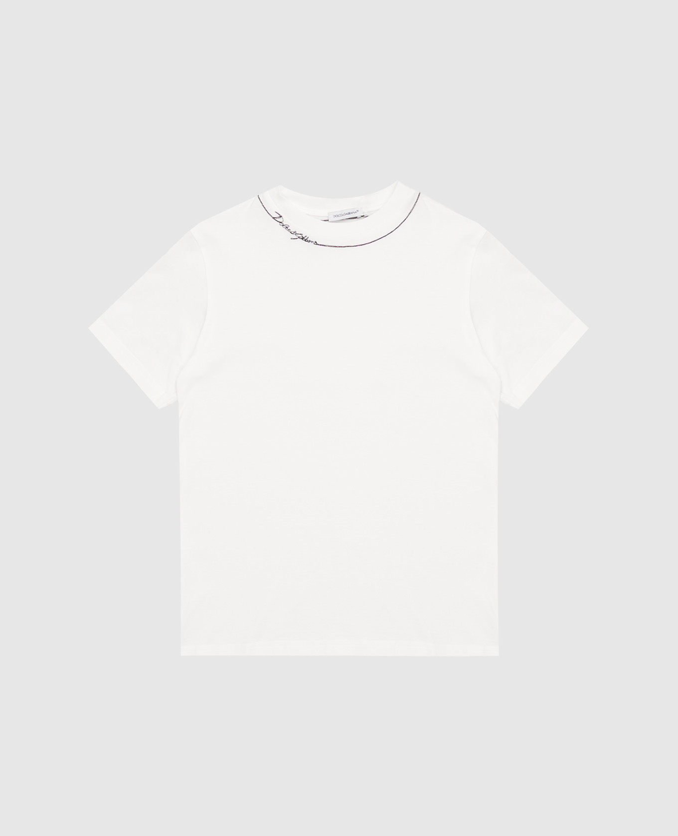 Children's white T-shirt with embroidered logo