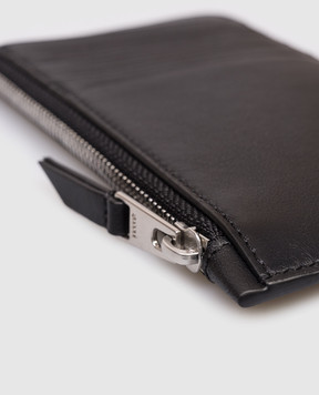 Ami Paris Black leather cardholder with emblem USL703AL0138