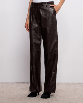 Simonetta Ravizza Candela brown leather pants F06PS32L1