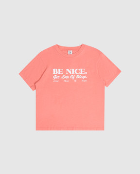 Sporty & Rich Children's pink T-shirt Be Nice TO048712003PI22