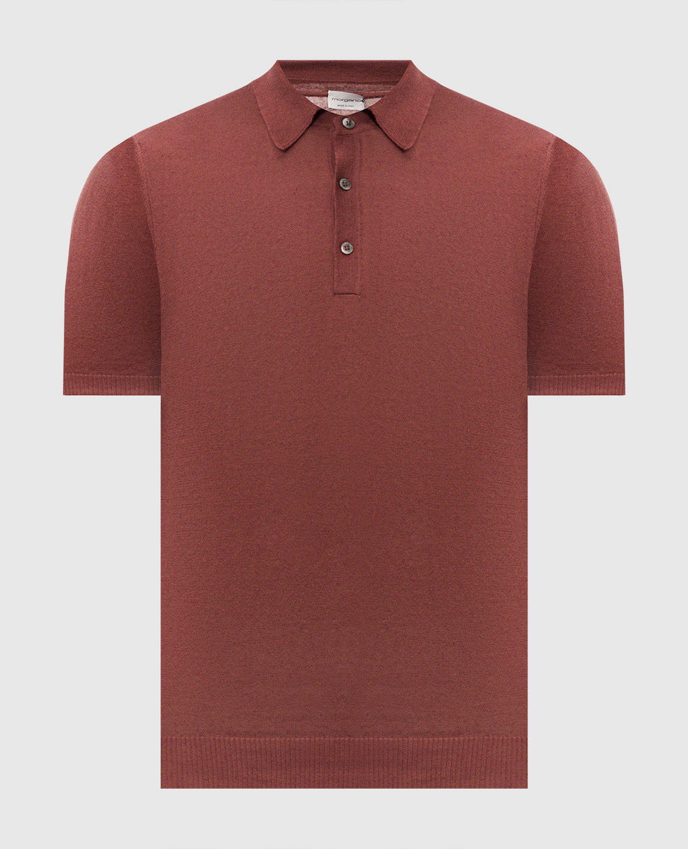 

Terracotta polo shirt with linen Morgano, Red
