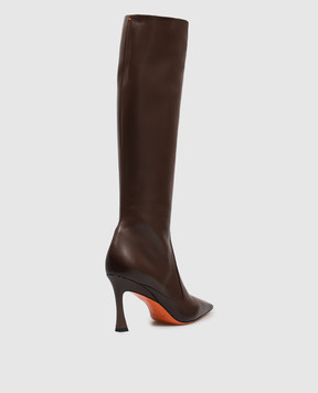 Santoni Brown leather boots WSTV72388HI2NXUY