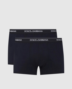 Dolce&Gabbana Set of blue boxer shorts with logo pattern M9C07JONN95