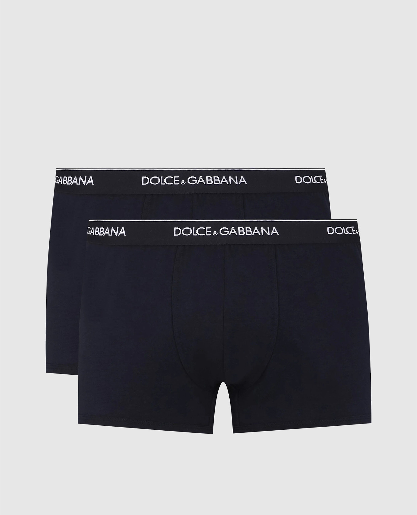 Set of blue boxer shorts with logo pattern