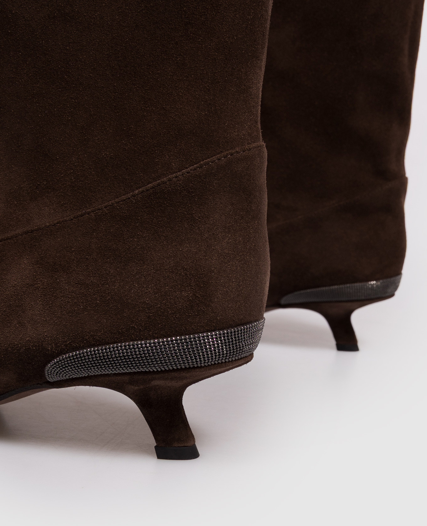 Brown suede boots with monil chain Brunello Cucinelli 5