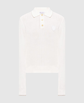 Brunello Cucinelli Ivory polo with logo patch M19258205