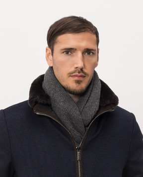 MooRER INFINITY gray cashmere snood INFINITYX12
