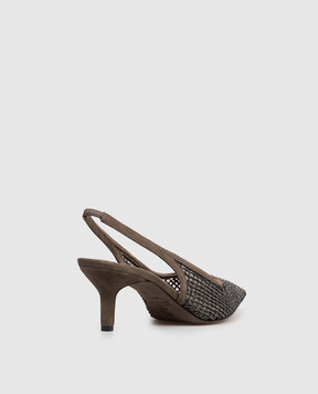 Brunello Cucinelli Brown slingbacks with monil chain MZSFC3215