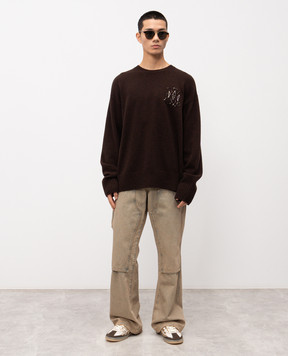 AMIRI Brown wool sweater with logo AMTOKN1003