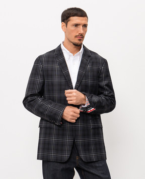 Thom Browne Black checked wool jacket MJU586HF1082