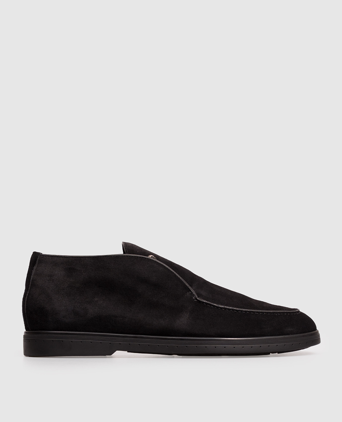 Black suede deserts with emblem