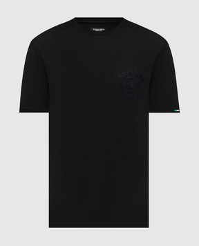 Stefano Ricci Black T-shirt with embroidered logo MNH6105090803