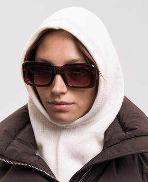 Allude Ivory cashmere hood 26511225