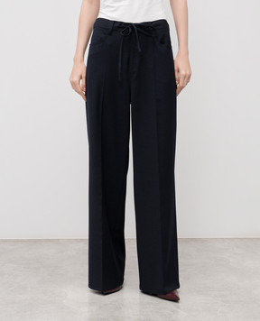Twinset Blue pants with logo print 252TT212A