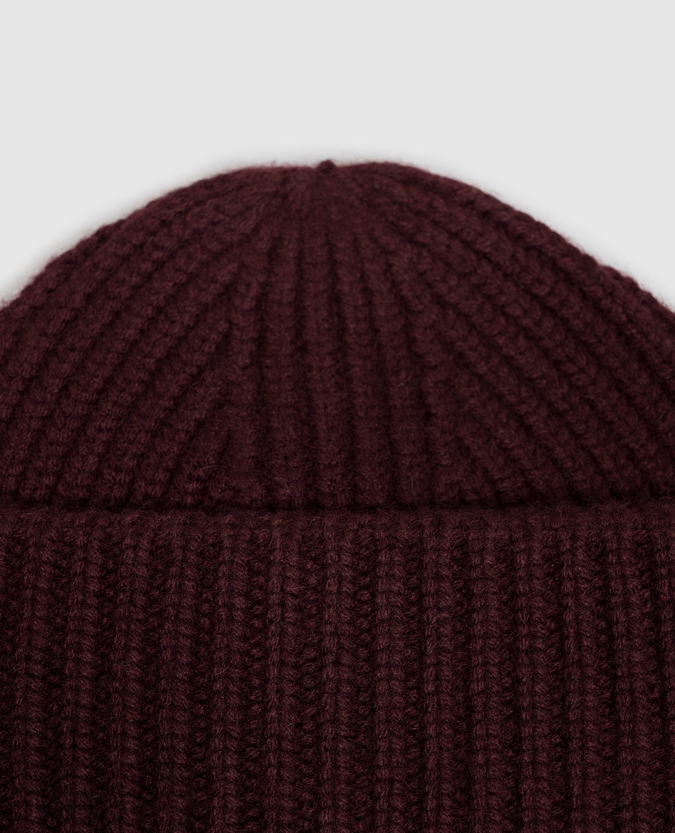 Burgundy beanie hat made of wool and cashmere Yves Salomon 4