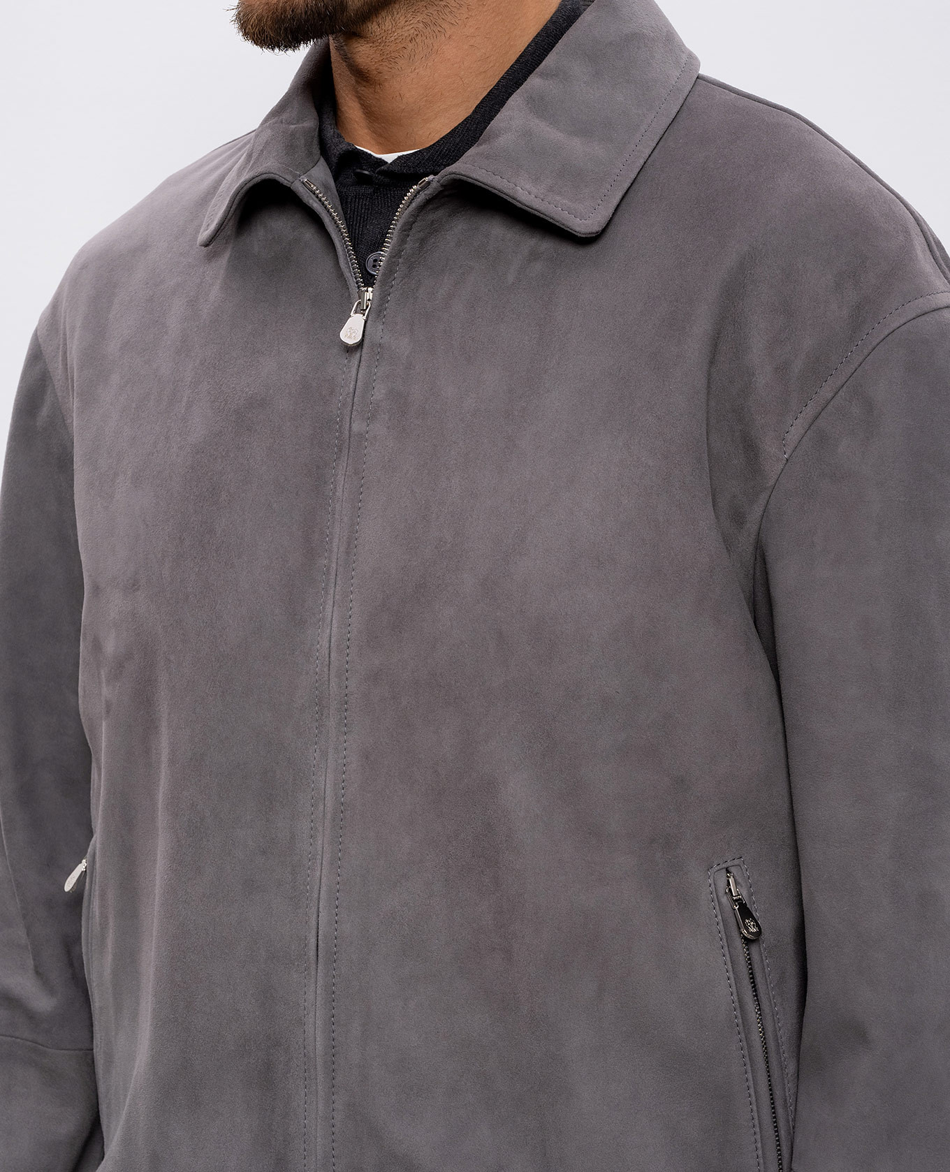 Gray suede jacket Brunello Cucinelli 5