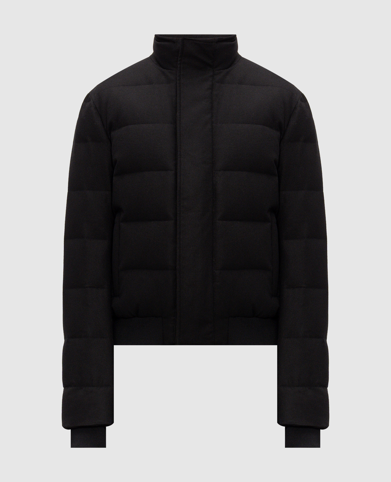 Black wool down jacket