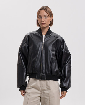 Maison Margiela MM6 Black bomber jacket with embossed logo S52AM0358M35455