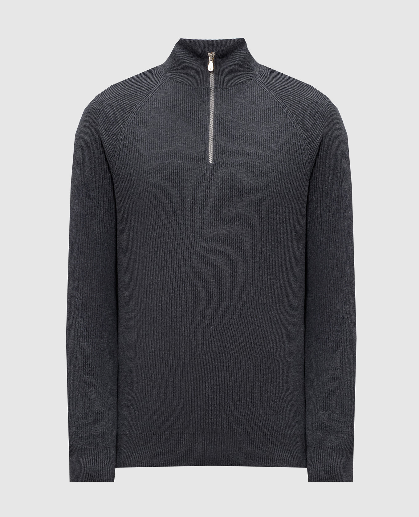 Gray ribbed jumper